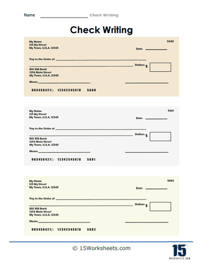 Check Writing worksheet for Fifth Grade