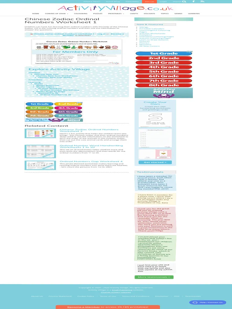 Engaging Chinese New Year themed math activity for young learners First Grade Chinese Zodiac Math worksheet featuring colorful animal illustrations and math problems