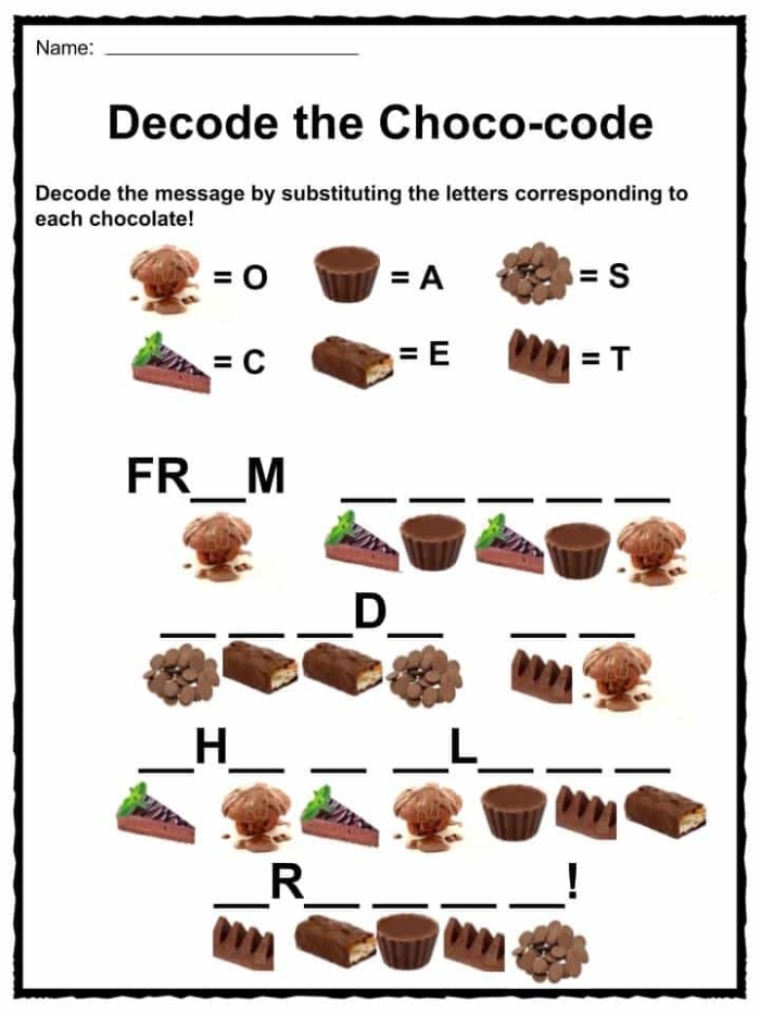 Fourth grade worksheet on distinguishing facts and opinions about chocolate