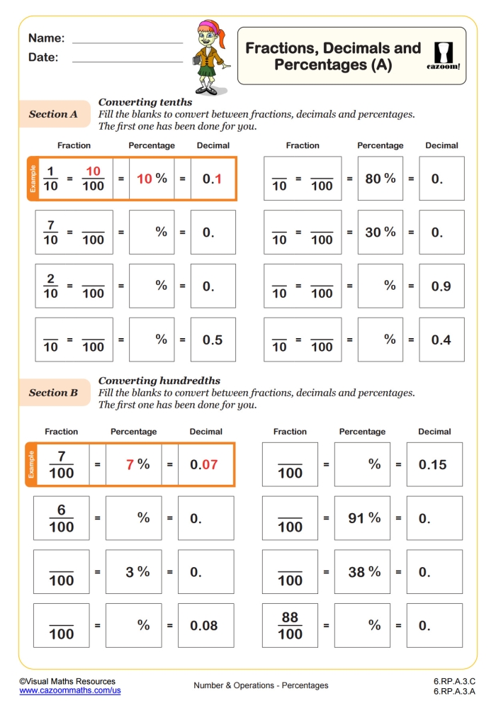 Chocolate Factory percentage practice worksheet for sixth graders, image 15 Sixth grade students working on a chocolate factory themed worksheet about percentages