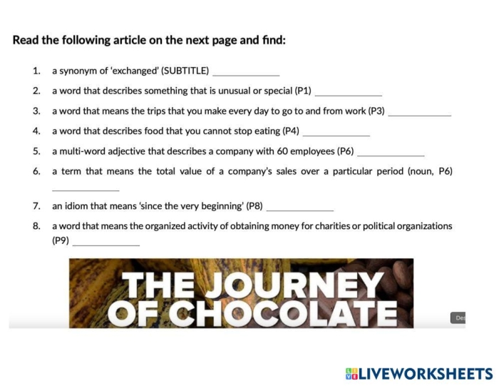 How Chocolate is Made worksheet for sequencing activities in English Language Arts Class 20 Second Grade worksheet illustrating the steps of chocolate making for storytelling practice