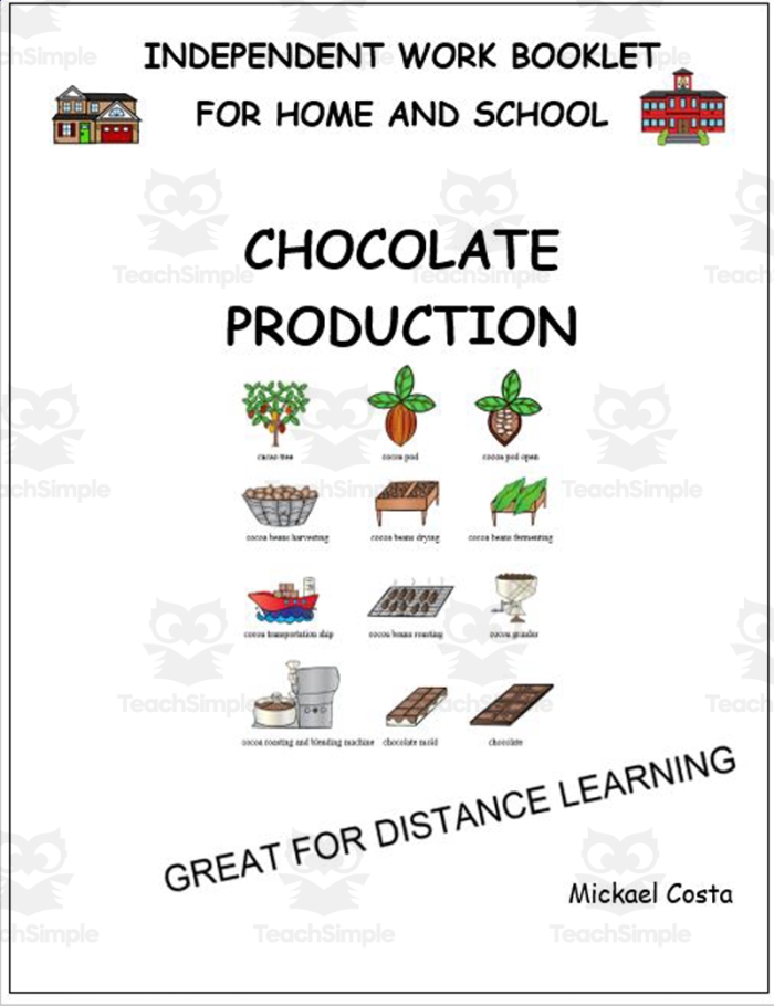 How Chocolate is Made sequencing activity for young learners with engaging visuals Second grade English worksheet illustrating the chocolate making process for sequencing practice