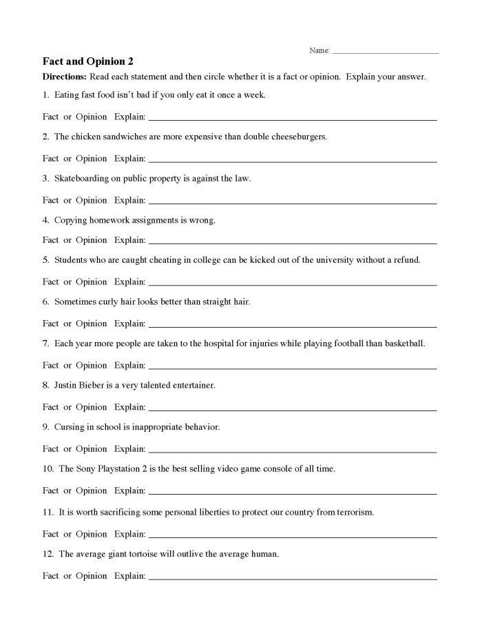 Fourth grade worksheet on chocolate facts and opinions for grammar practice