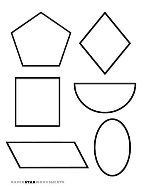 First grade worksheet showing a town landscape filled with everyday shapes for students to find and recognize A colorful city scene with buildings, streets, and objects where children can identify and circle hidden shapes like squares, circles, triangles, and rectangles