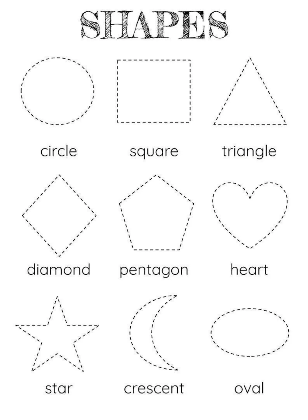 Identifying Geometric Shapes in an Urban Cityscape Picture A busy city street scene with buildings, windows, and vehicles where children can find and identify hidden shapes