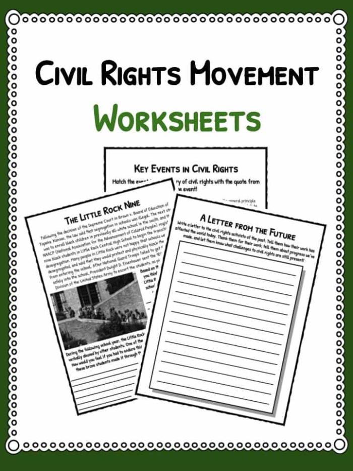 Children engaging with a worksheet on the Civil Rights Movement's later years. Educational resource for fifth graders exploring key issues and events.