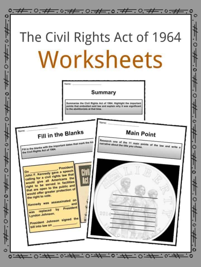 Civil Rights Movement worksheet for fifth graders focusing on later issues in the movement