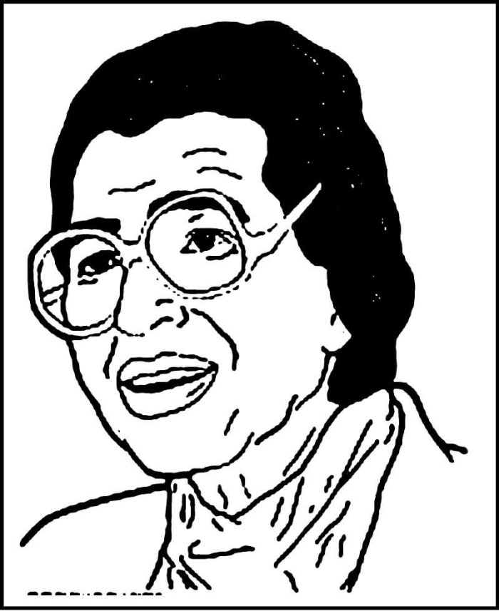 Rosa Parks coloring page worksheet for second grade with a simple Civil Rights Movement icon
