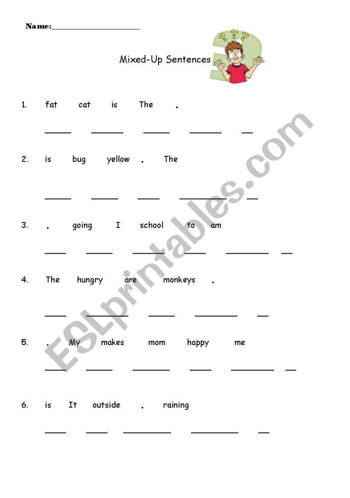 Interactive Sentence Mix-Up Game worksheet for fourth grade data and graphing activities, image 9 Fourth grade students collaborating on the Sentence Mix-Up Game worksheet focused on sentence structure and teamwork