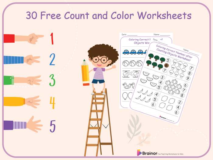 Math Puzzles worksheet for Kindergarten Colorful Basic Shapes worksheet for kindergarten, encouraging color recognition and counting skills. Engaging shape challenge for early geometry development in young learners.