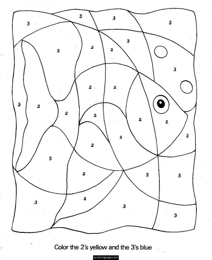Engaging ocean animal coloring activity for young learners Color by number worksheet featuring a hidden fish for first graders to color