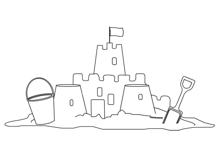 Color By Number: Sand Castle worksheet for First Grade