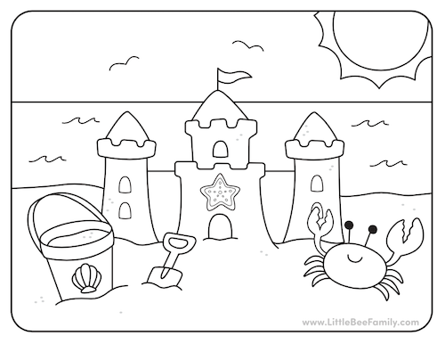 Color By Number: Sand Castle worksheet for First Grade