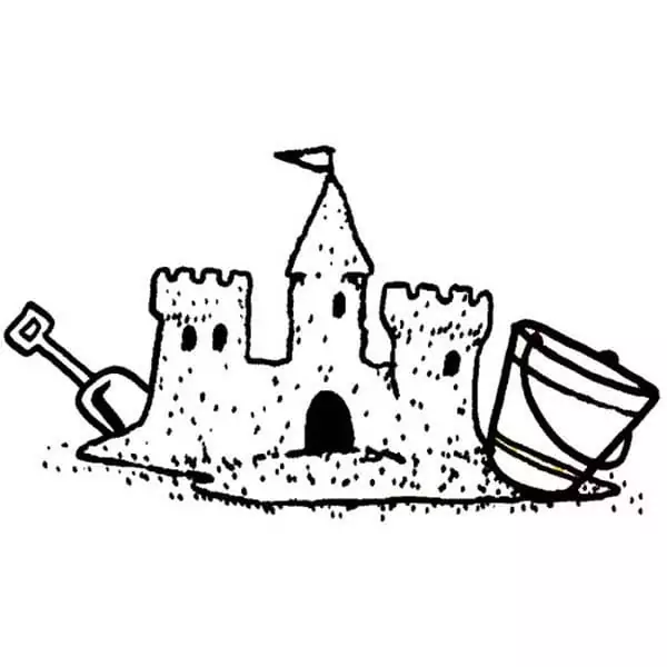 Color By Number: Sand Castle worksheet for First Grade