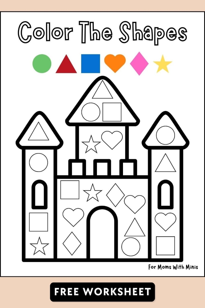 Color By Number: Sand Castle worksheet for First Grade
