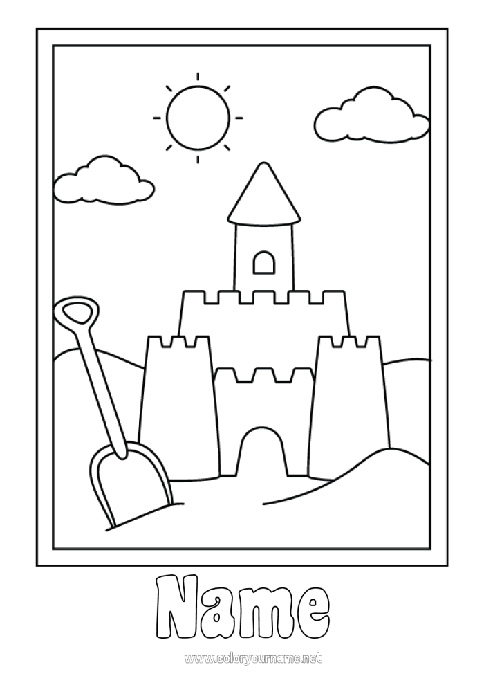 Color By Number: Sand Castle worksheet for First Grade