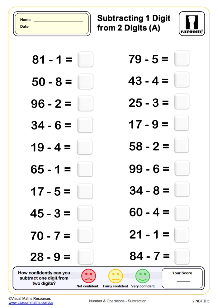 Fun and engaging coloring page to help 2nd grade students improve their subtraction skills Color by number worksheet featuring two-digit subtraction practice for second graders
