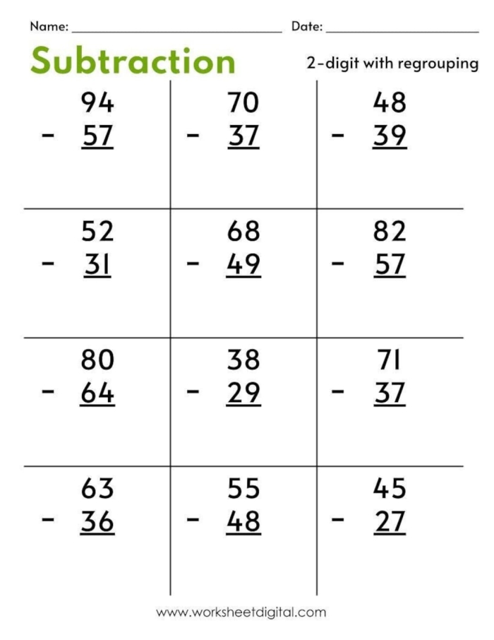 Fun and engaging math coloring page for 2nd grade subtraction practice Color by number worksheet for practicing two-digit subtraction for second graders