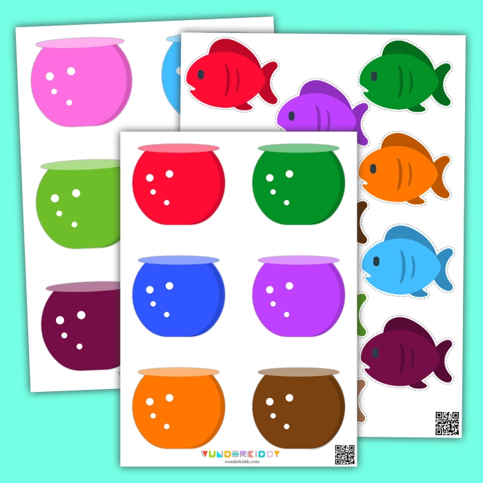 Engaging fish coloring activity for young readers in first grade Color by number worksheet featuring a hidden fish for first graders