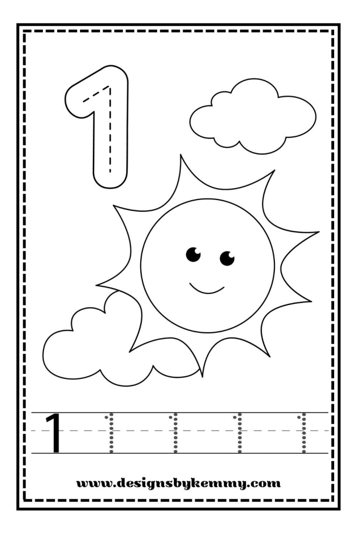 Engaging Color the Flowers: Number 1 worksheet for early learners. Colorful flower-themed math worksheet for number identification practice in Pre-K.