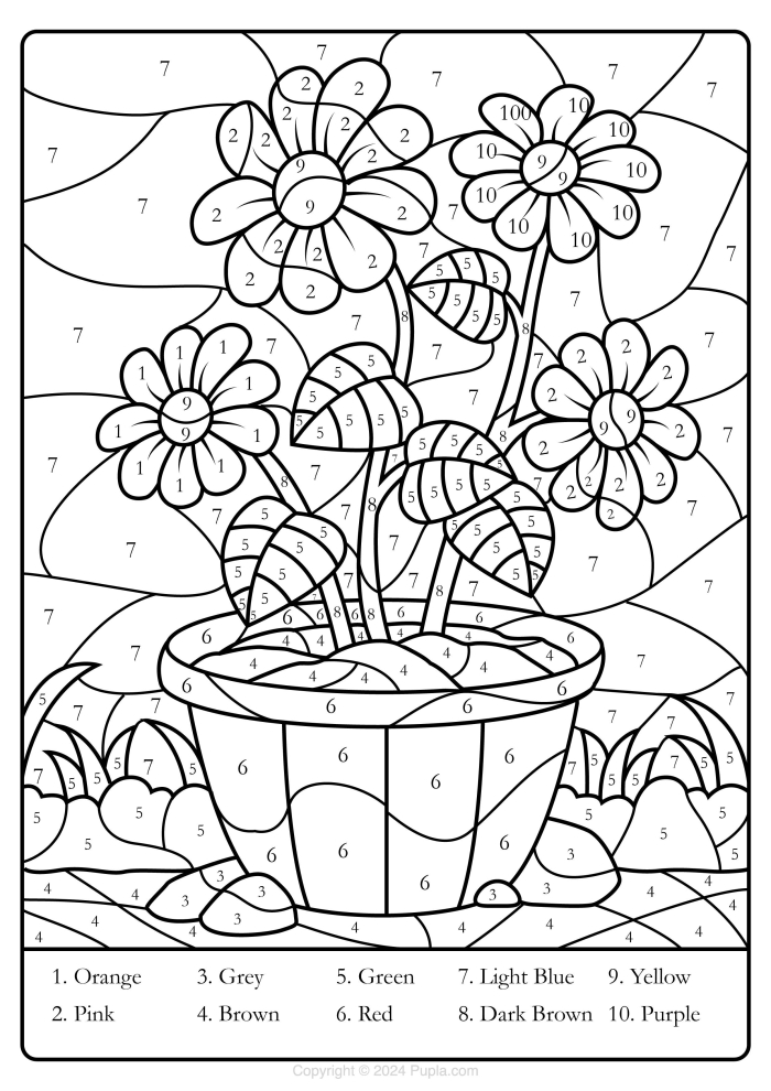 Engaging "Color the Flowers: Number 1" worksheet for early math skills Colorful flower-themed worksheet for number identification practice for Pre-K students