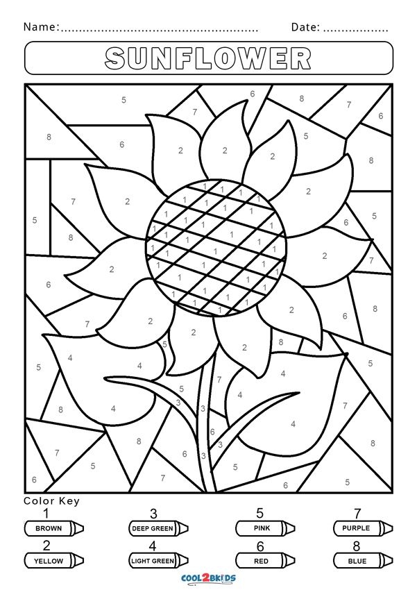 Engaging math activity: Color the Flowers - Number 1 worksheet Colorful worksheet for number identification featuring flowers for Pre-K learners