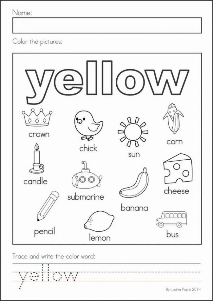 Writing worksheet for Pre-K Kids engaging with The Color Yellow worksheet, tracing and coloring activities. Fun educational resource for preschoolers and kindergartners.