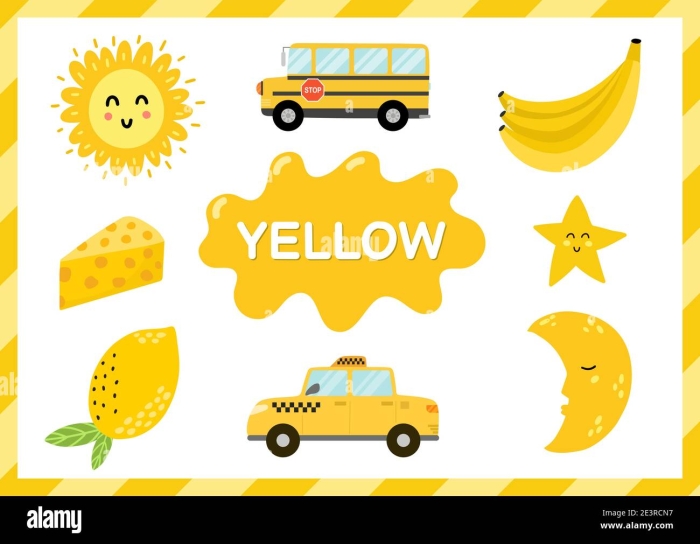 Writing worksheet for Pre-K Colorful worksheet for preschoolers focusing on the color yellow with tracing and cutting activities. Engaging The Color Yellow worksheet for early writing skills development.