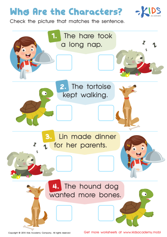 Engaging activity for understanding book characters in a fun way Colorful Book Characters worksheet for third graders focusing on fractions
