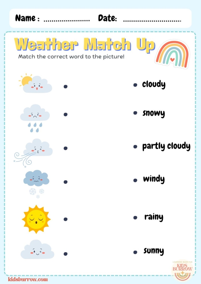 Engaging activity for Pre-K students focusing on weather comparisons and observation Colorful Weather Comparisons worksheet for young learners to practice handwriting skills