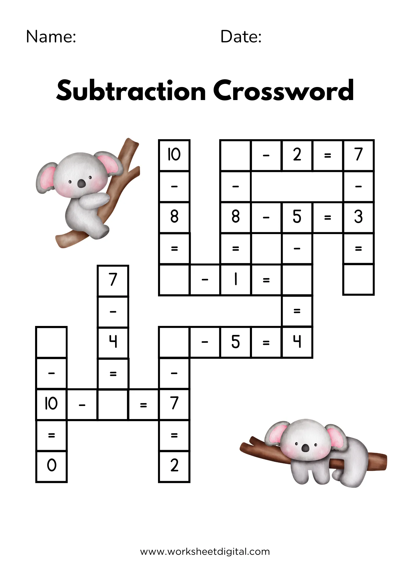 Colorful hula-themed subtraction worksheet for third graders focusing on fractions. Exciting hula subtraction practice for young math learners.