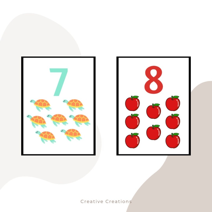 Engaging number recognition cards for fun addition games and activities Colorful 1–10 Number Cards worksheet for first graders to practice math skills