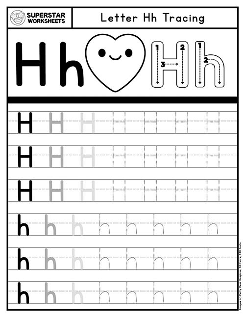 Engaging image of a fun alphabet activity for young learners Colorful H Is For... worksheet designed for preschool phonics practice
