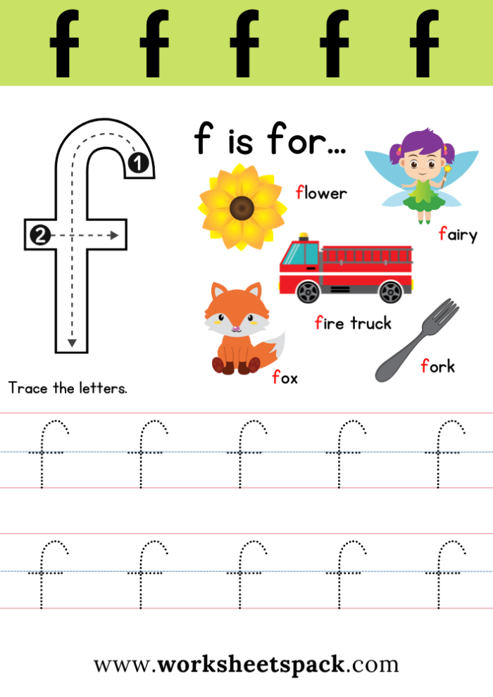 Get Ready for Reading: Engaging Letter F Worksheet for Pre-K Learners Colorful worksheet for preschoolers focusing on the letter F to enhance reading skills