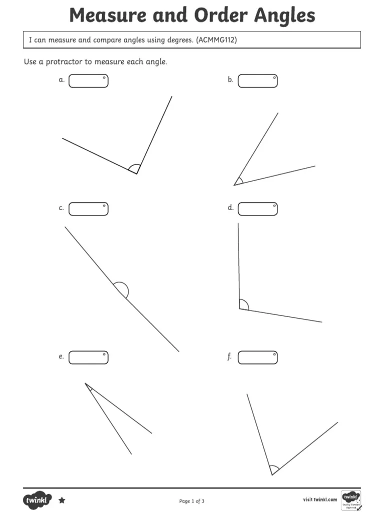 Explore angles and shapes with this fun Let's See Those Angles! activity for young learners First Grade worksheet showing colorful shapes to help students identify and count angles