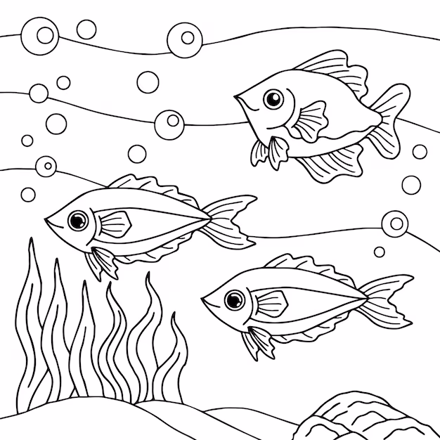 Algebra worksheet for Second Grade Coloring page featuring a vibrant freshwater habitat with frogs, turtles, ducks, and dragonflies for kids. Freshwater Habitat Worksheet for Second Grade Algebra Learning.