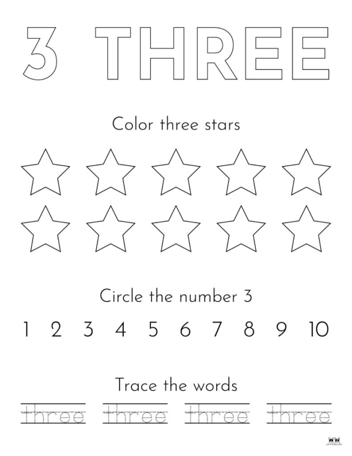 Colorful flower-themed worksheet for practicing the number 4 in subtraction for Pre-K learners