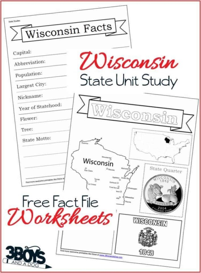 Color and learn about Wisconsin symbols on this Badger State worksheet for young learners First Grade Badger State worksheet with coloring activities teaching Wisconsin geography