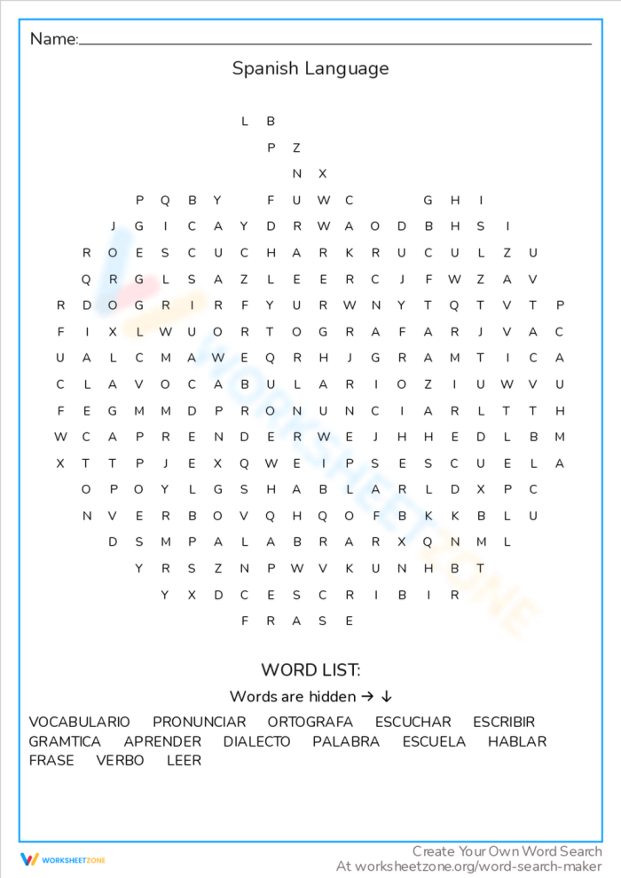 Engaging activity to enhance Spanish vocabulary skills through color terms Spanish colors word search worksheet for fourth grade students