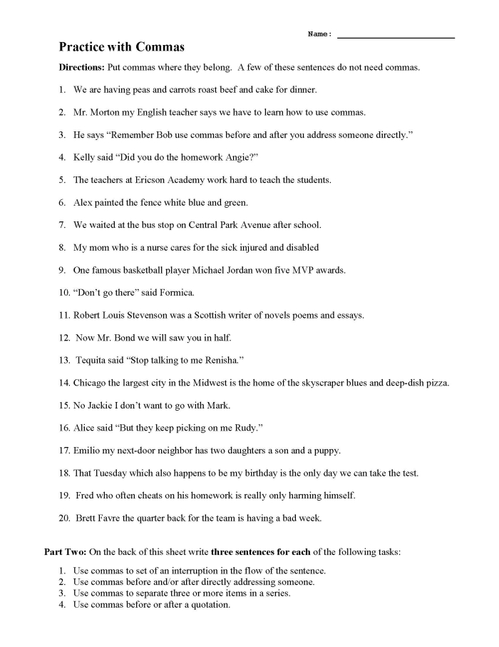 Starting to master commas with this fun history worksheet for third graders, image five Third grade history worksheet focusing on comma use in clauses for young learners