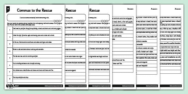 Worksheet 3 focused on learning commas with clauses for young learners Third grade students practicing comma placement in a history-themed worksheet