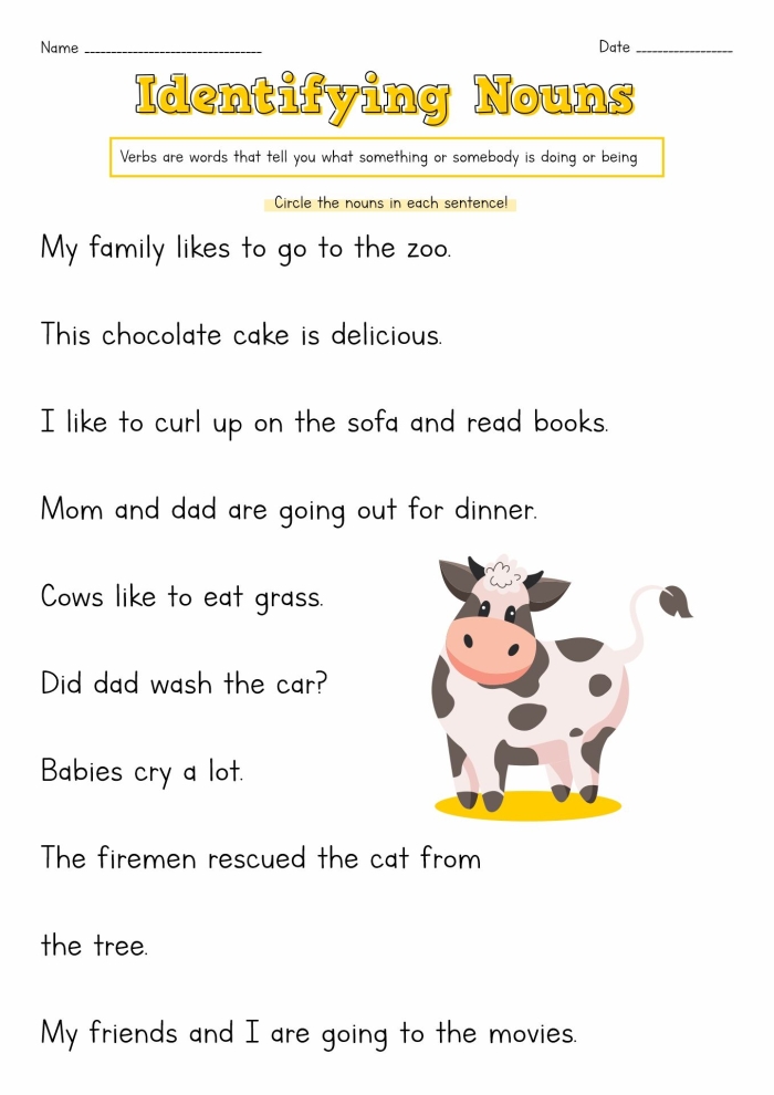 Comma Rules for Kids worksheet number 21 for learning punctuation in grammar class Fourth grade worksheet on comma rules showing sentences with missing commas for practice