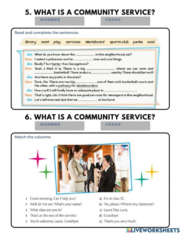 Understanding community service through a second grade multiplication activity 25 Second grade multiplication worksheet explaining community service with examples