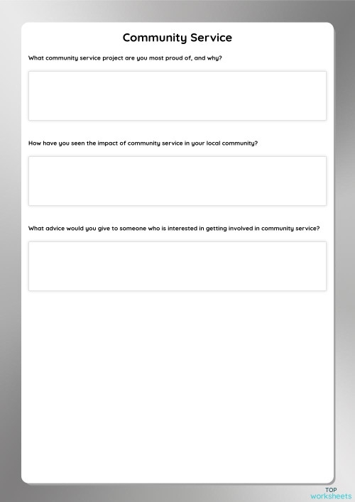 Engaging worksheet number 8 about community service and multiplication for second graders Second grade students working on a What is Community Service worksheet focused on multiplication