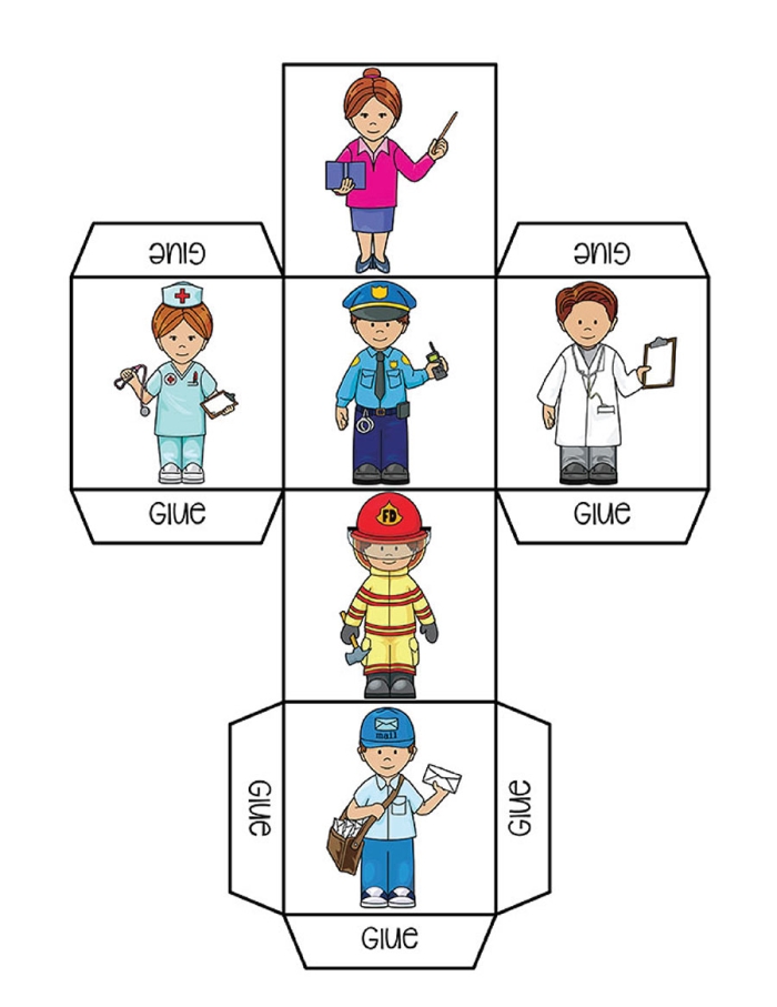 Kindergarten worksheet featuring community workers and their vehicles to match