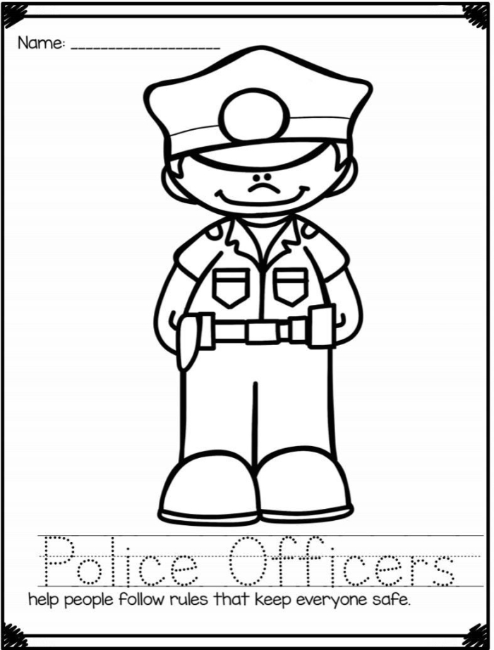 Kindergarten worksheet featuring community workers and their vehicles to match