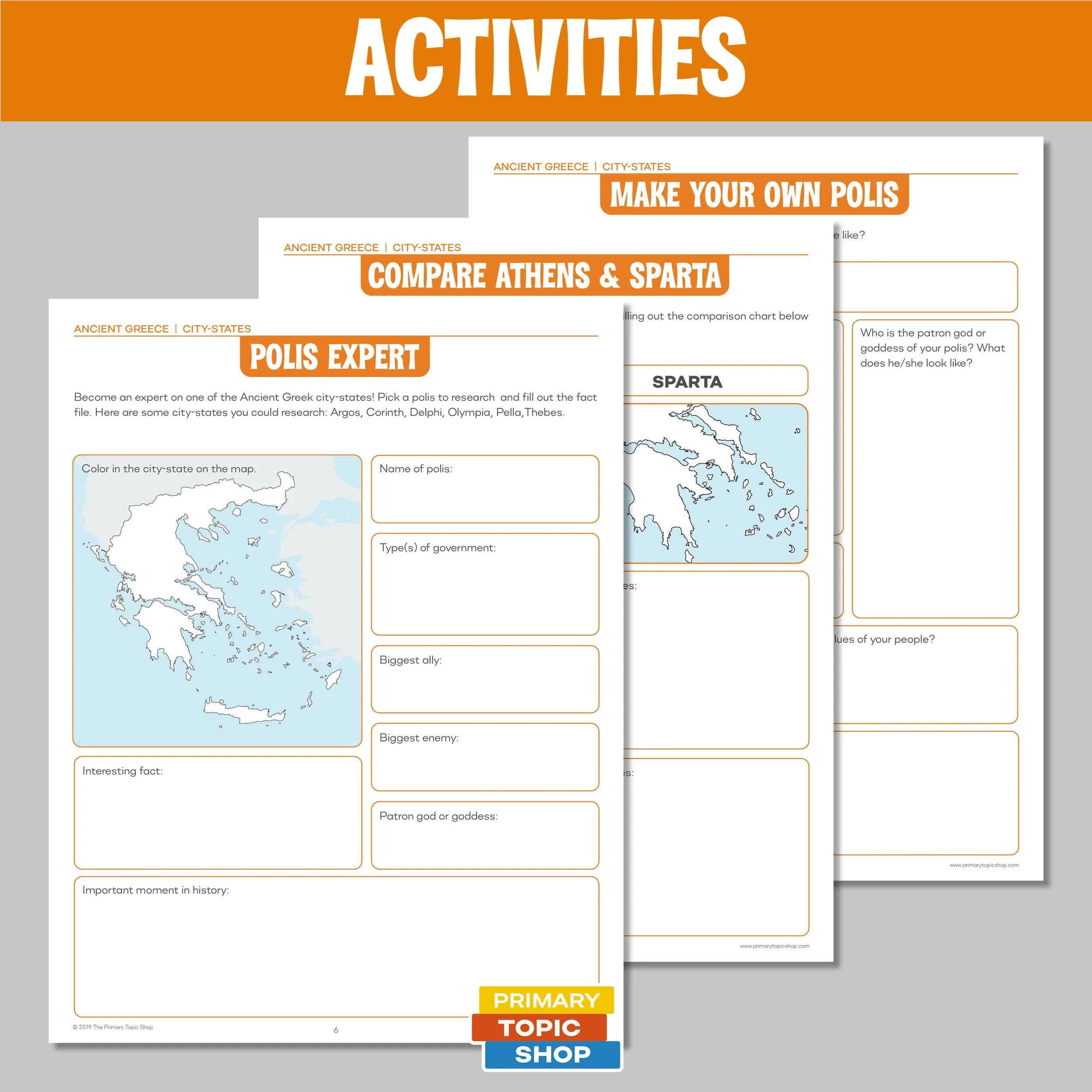 Worksheet analyzing the contrasts between democracy in ancient Athens and modern-day United States
