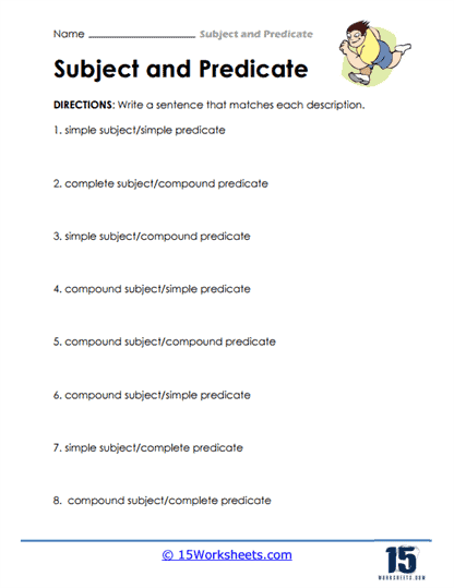 Complete predicate identification exercise for fourth grade civics and government students, image 8 Fourth grade civics worksheet focusing on identifying the complete predicate in sentences