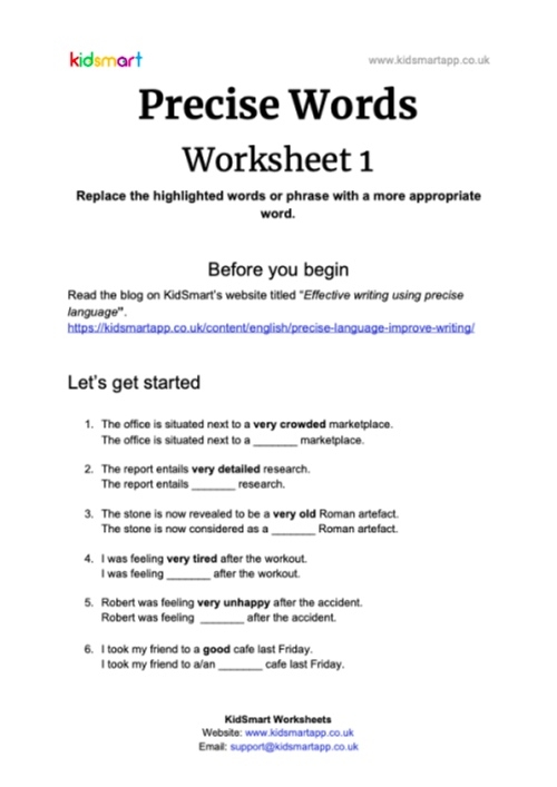Exercise 23 in the Express Ideas Precisely and Concisely worksheet for alphabet category students Seventh grade worksheet focused on expressing ideas clearly and briefly by editing sentences