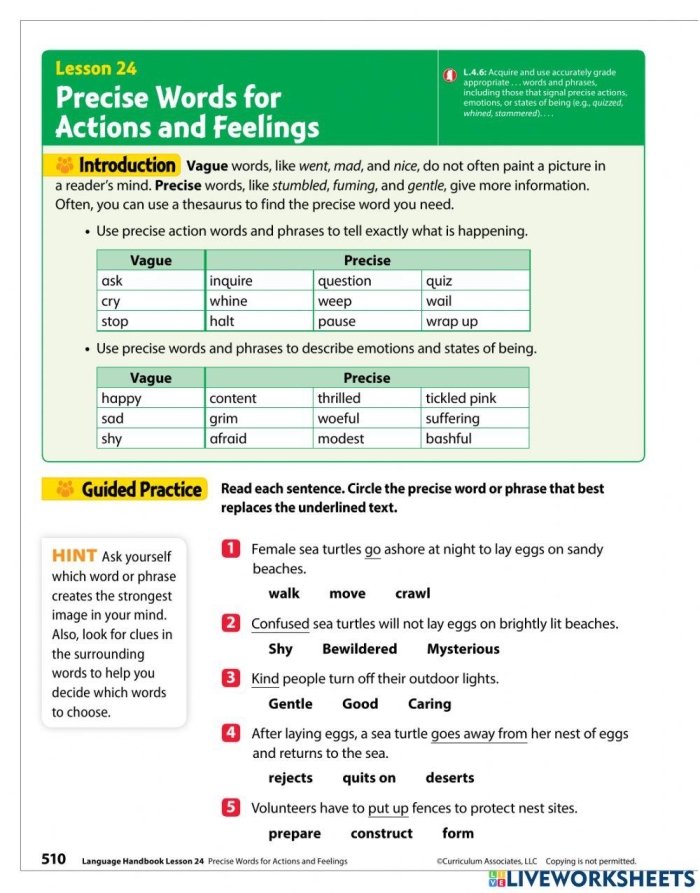 Express Ideas Precisely and Concisely worksheet for seventh grade students, image 6 Seventh grade worksheet focused on expressing ideas clearly by editing sentences